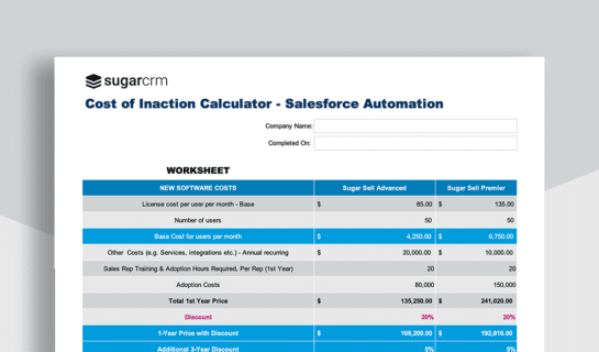 Cost of Inaction (COI) Calculator: Salesforce Automation