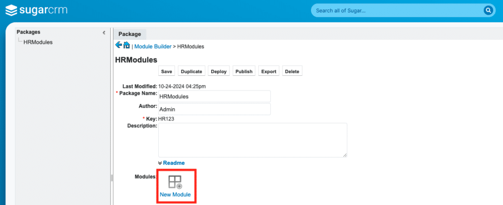 Sugar's module builder