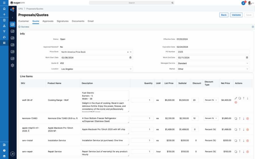 mobileforce sugarcrm interface